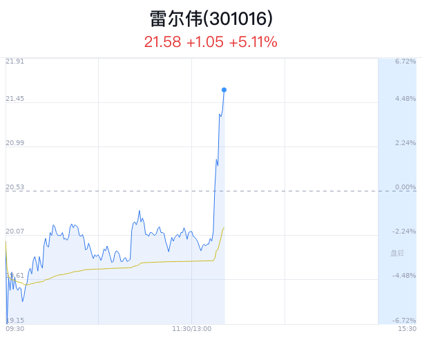 雷尔伟上涨5.11% 净流入增67万元  第1张