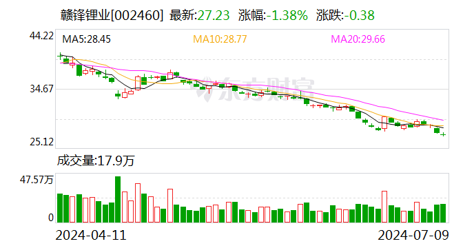 股价跌超3成！赣锋锂业上半年预亏7.6亿元-12.5亿元  第1张