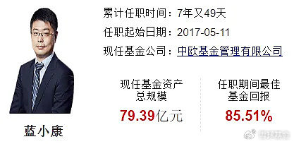 复盘老将中欧基金蓝小康：管理中欧红利优享 任职回报85.51% 同类排名靠前  第2张