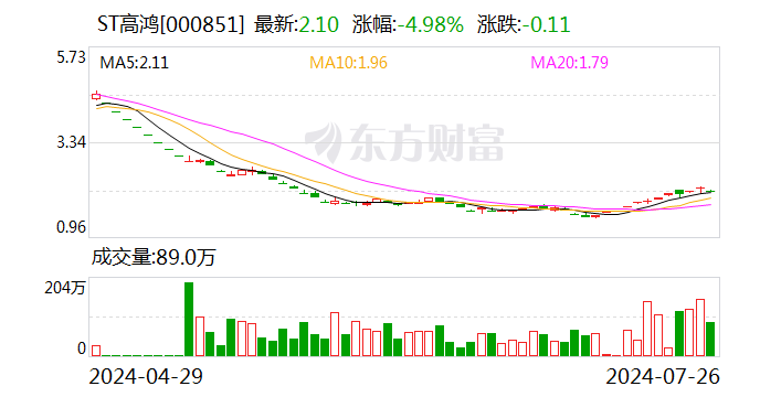 ST高鸿：聘任张锐任公司财务总监  第1张