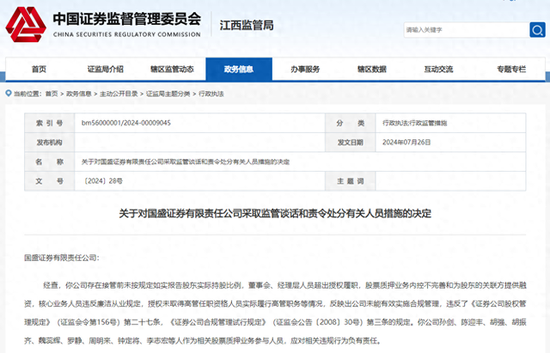 国盛证券连收9张罚单，时任董事长、总裁、财务总监均被罚  第1张