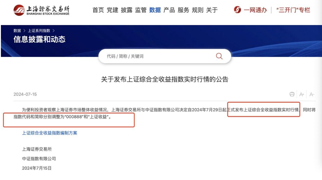 就在今天，上证综合全收益指数闪亮登场！  第1张